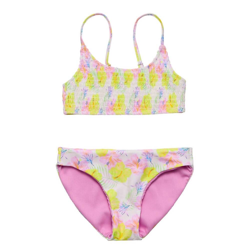 NEW SNAPPER ROCK kid's aloha vacay recycled bikini in floral